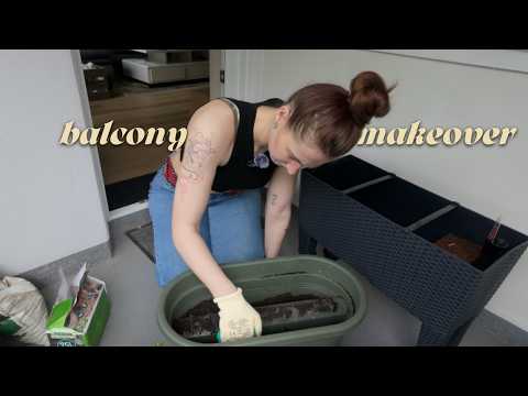 from messy to cosy | balcony makeover & herb garden 🌱🪴✨