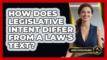 How Does Legislative Intent Differ From A Law