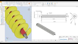 Autodesk inventor 2024 Exercise 15 Helical Screw Conveyor  flat pattern