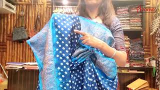 The Best Bandhej Saree With Zari Work In Town - Durga Puja Collection 2022