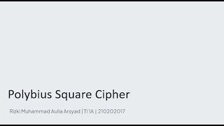 Polybius Square Cipher