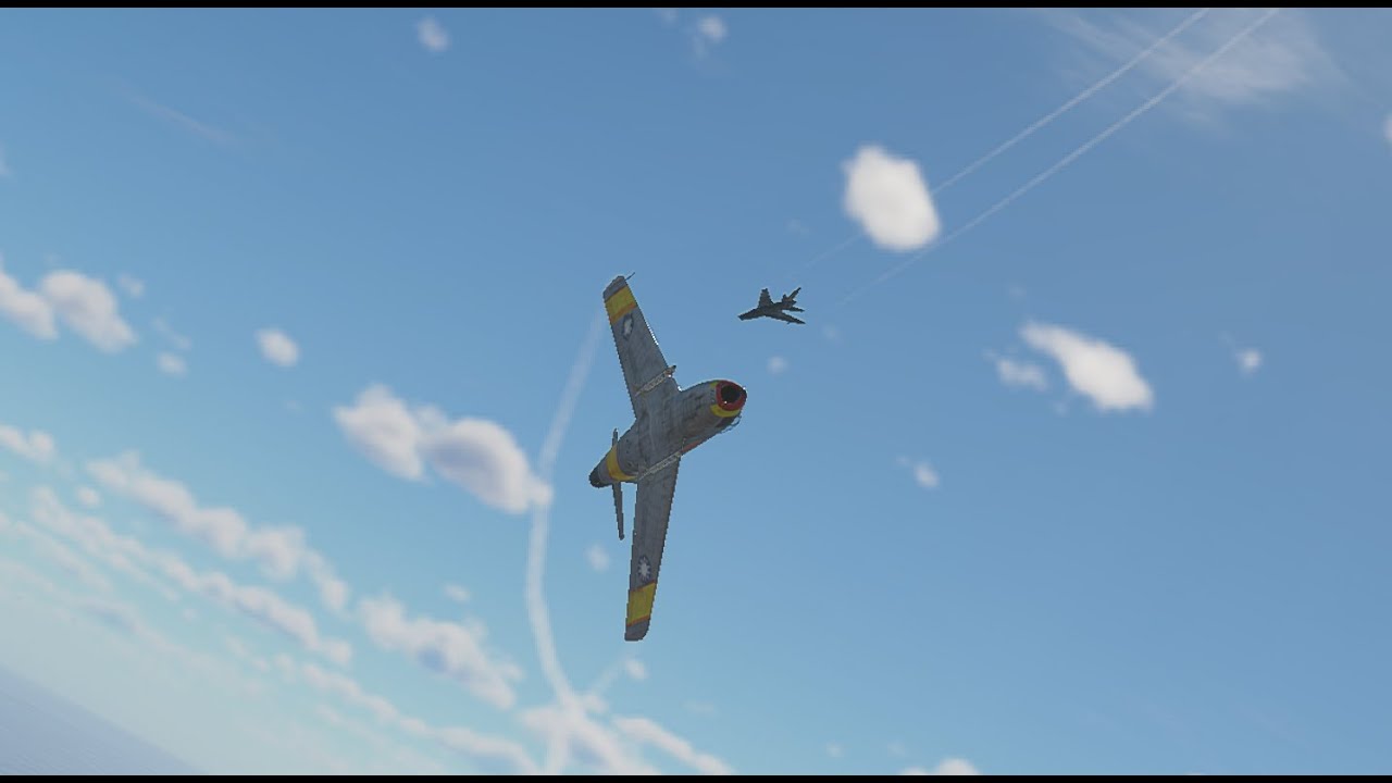 f86-sabre-vs-f100-super-sabre-dogfight-war-thunder-simulator-pov