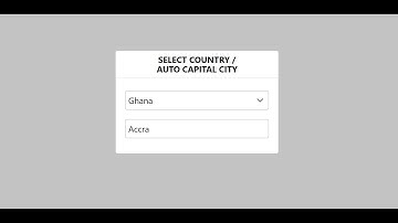#26 Select Country and Auto Generate Capital City with React Hooks and Tailwindcss (Dependent Input)