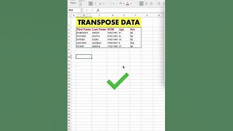 Transpose Data #music #basicexcel e#excelformula #transposedata