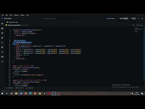 Determinant Calculation Algorithm (JavaScript) | Determinant Hesaplama Algoritması