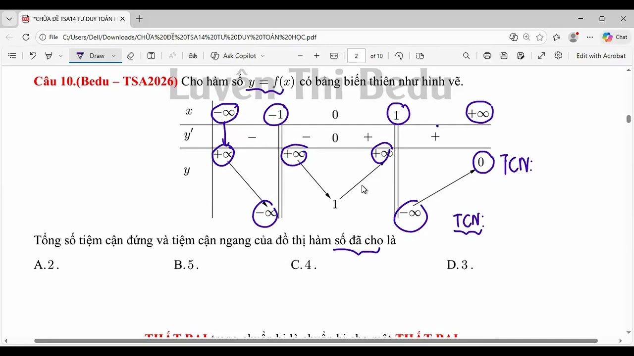 Tặng Các Em Chữa Đề TSA14 Phần Toán -  Thầy Ngô Minh Ngọc Bảo