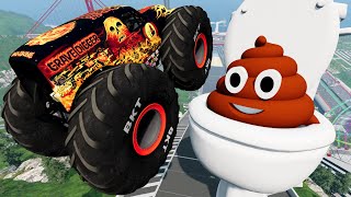 Monster Trucks Crashes Into Giant Emoji on NEW Car Jump Arena LIVE! | BeamNG Drive screenshot 5