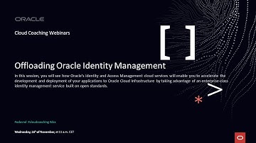Offloading Oracle Identity Management