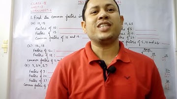 DAV Class 5 Maths | Factors and Multiples | Unit-3 | Worksheet-6(Common Factors)