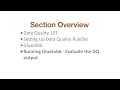 AWS Glue Data Quality Section Overview