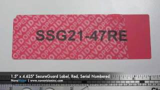 Security Labels - 1.5" x 4.625" SecureGuard Label, Red, Serial Numbered (non residue)