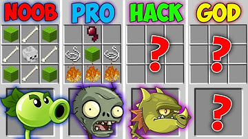 MINECRAFT BATTLE: NOOB VS PRO VS HACKER VS GOD CRAFT PLANTS VS ZOMBIES FUNNY MINECRAFT TROLLING MAPS