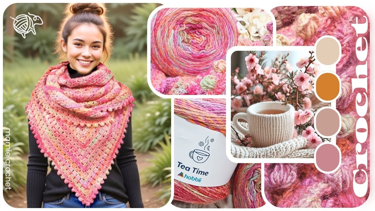 🌺🌈 CROCHET BONNE HUMEUR, CHÂLE / CHECHE POUR DEBUTANTE 🌈🌺 