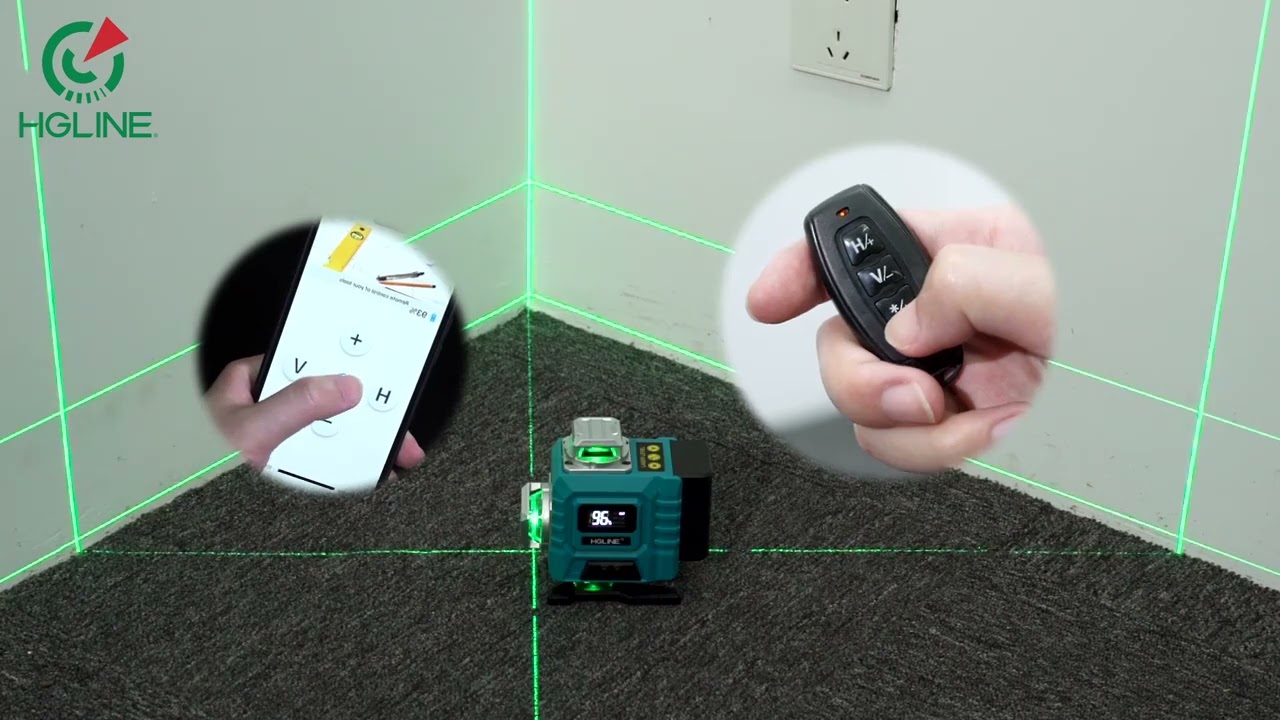 HGLINE 4D 16 Lines Green Line Laser Level APP Remote Control Horizontal