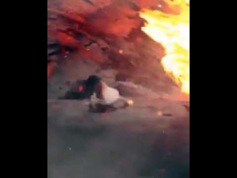 Shocking video of girl falling in volcano - YouTube
