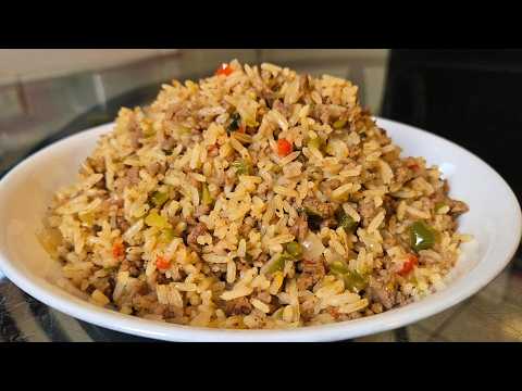 Authentic Louisiana rice dressing | A flavorful combination of ground meats and seasonings