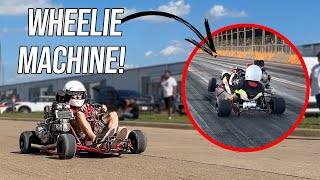 Ducati 900cc Drag Kart RIPS Wheelie at the GPS 660 Mini Bike Drag Race!