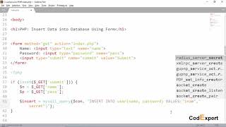 39 Insert Data into Database Using Form in PHP in Urdu/Hindi | CodExpert | Inam Ullah