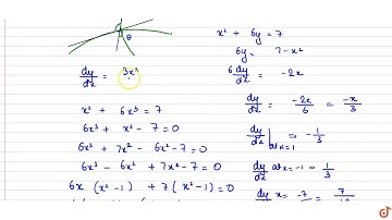 In each of the following cases find the angle between the given curves(i)` x^2+6y= 7 and y=x^3