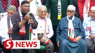 Dr M, Hadi among hundreds gathered in KL for pro-Palestine rally