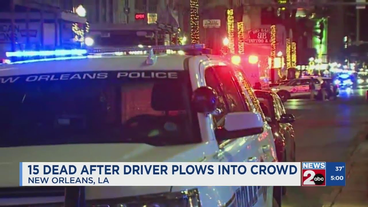 15 dead, dozens injured after car plows into crowd in New Orleans - YouTube