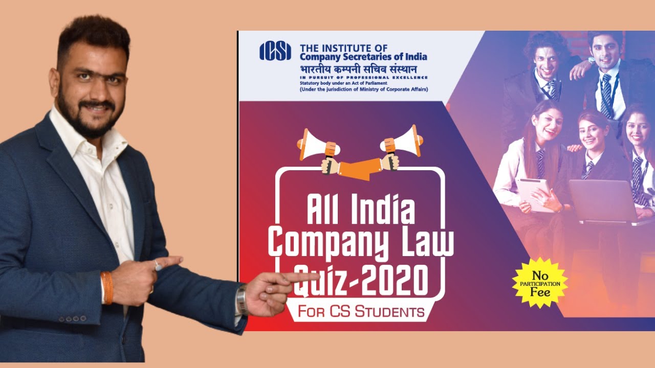 ICSI All India Company Law Quiz All Details Inside Must Watch YouTube