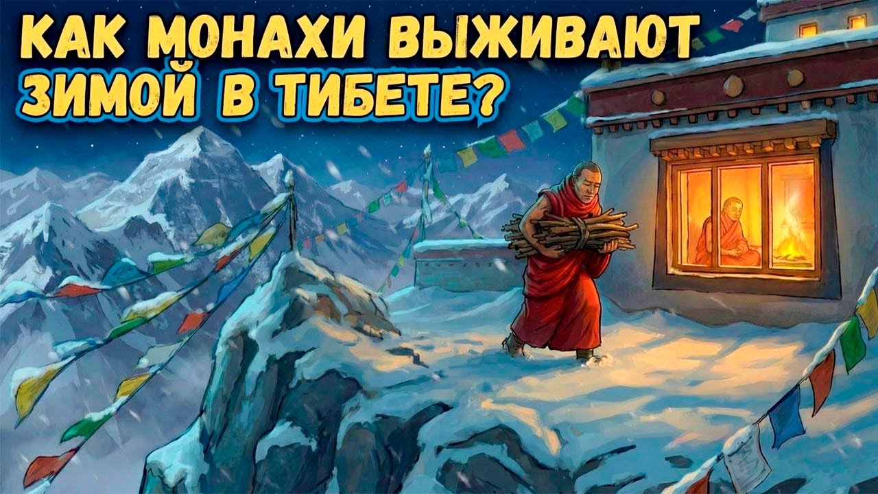 КАК МОНАХИ ВЫЖИВАЮТ В ТИБЕТСКИХ МОНАСТЫРЯХ ЗИМОЙ? 🌛 Лекция для сна