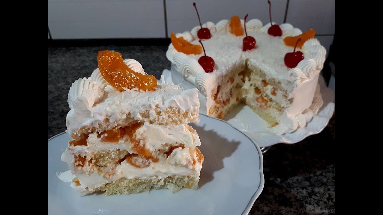 O MELHOR BOLO DE PÊSSEGO DA VIDA  !        |    BOLO DE PESSÊGO COM NATA