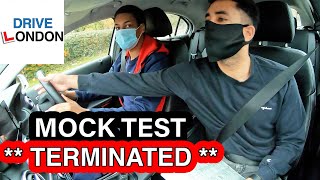 DRIVING TEST NERVES  How it Affects the Test  Learner Mock Test  TERMINATED  8 MAJOR FAULTS