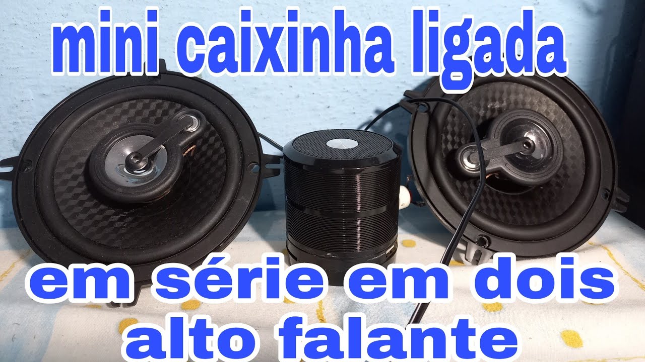 como ligar mini caixinha em dois alto falante em série