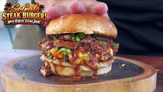 Steak Burger on the Monument Grills Eminence 605 Flattop | Does Monument Grills Have a Flattop