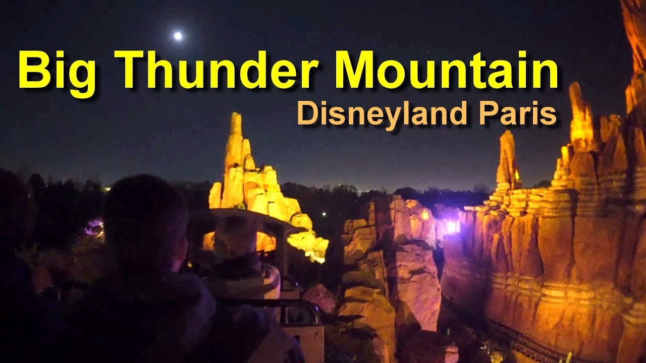 Disneyland Paris Big Thunder Mountain at Night On Ride Low Light POV