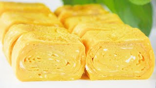 How to make Perfect Tamagoyaki - Japanese omelette recipe using square and round frying pan