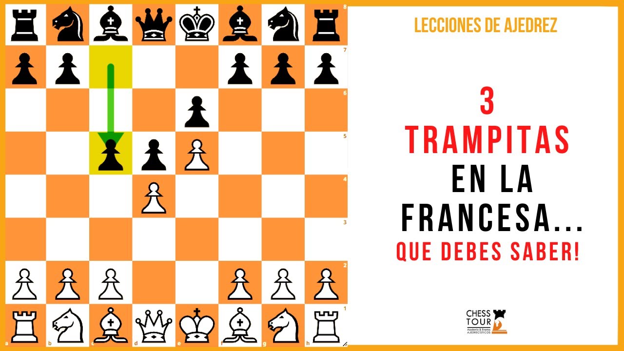 Lección de ajedrez: 3 trampitas en la francesa, variante del avance