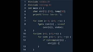 C Program to Sort Elements in Lexicographical Order In 50X Speed 🥵 #education #fun #shorts