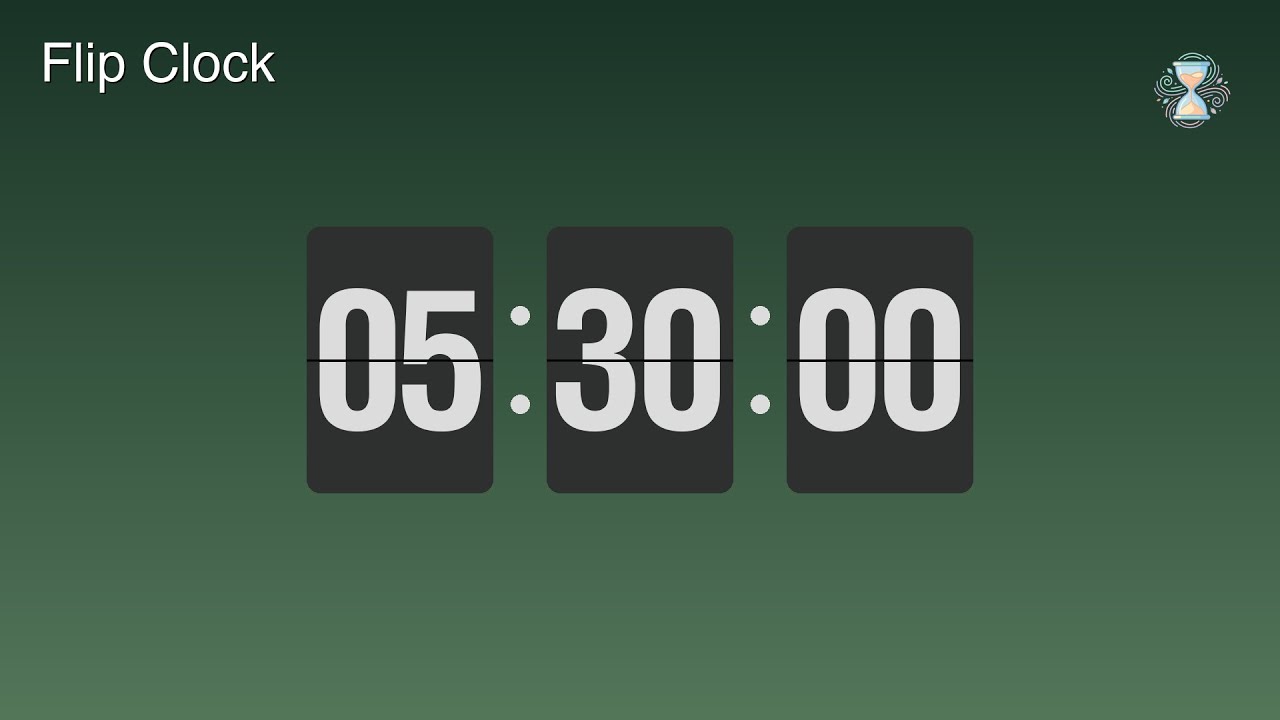 5 Hour 30 Minute Timer ⏱️ Forest Mist Flip Clock | Extended work Timer ...