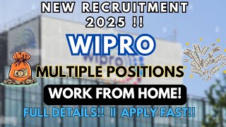 Wipro Hiring for Multiple Positions | Freshers Job | Salary- 30000+ | Work From Home Jobs
