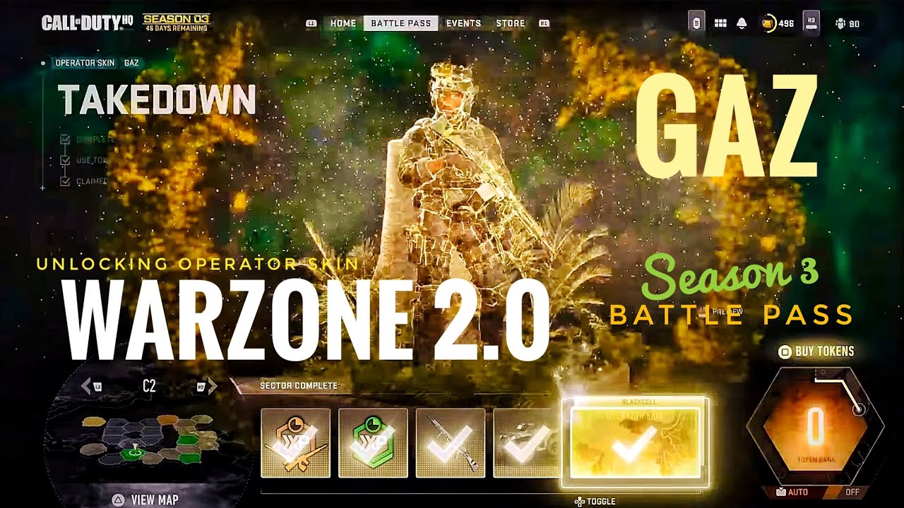 Unlocking Gaz TAKEDOWN Operator Skin in Warzone 2.0 Season 3 Battle Pass 