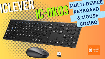 iClever DK03 Bluetooth Multi Device Keyboard and Mouse Combo | Wireless & Rechargeable