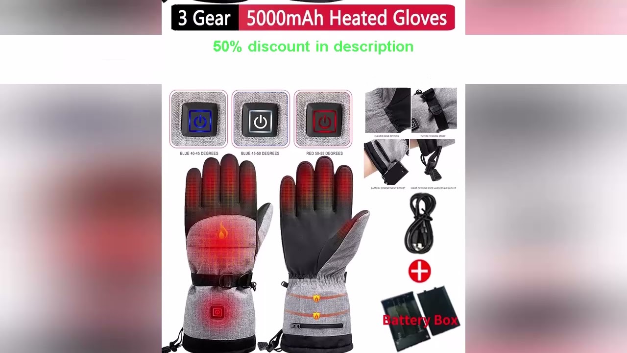 Why Everyone’s Talking About This Product! 1Pair Heated Gloves Thermal Electric Winter Cold Weathe