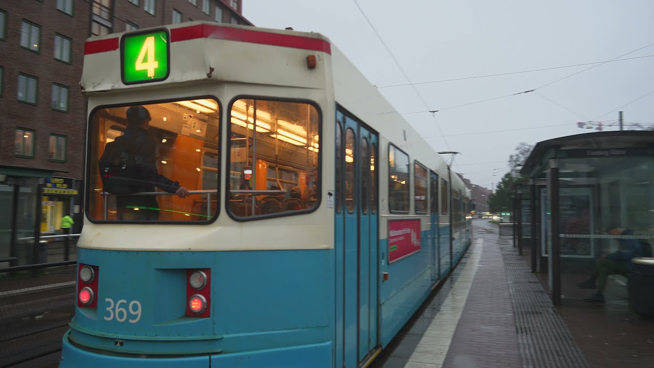 Sweden, Gothenburg, tram 4 ride from Mölndals Innerstad to Liseberg Södra