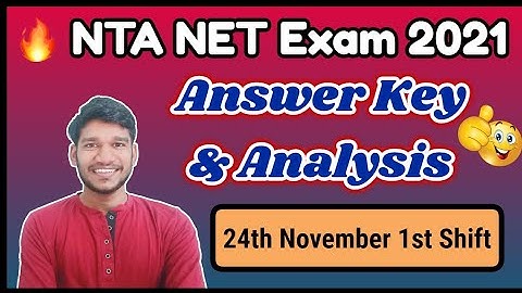 NET Exam 24 Nov., 1st Shift  Important Analysis & Answer Key