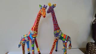 handmade/handpainted paper mache giraffe