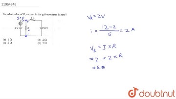 For what value of `R`, current in the galvanometer is zero ?