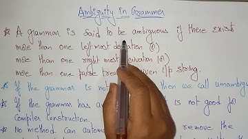 Ambiguity in grammar | Introduction | TOC | Lec-59 | Bhanu Priya