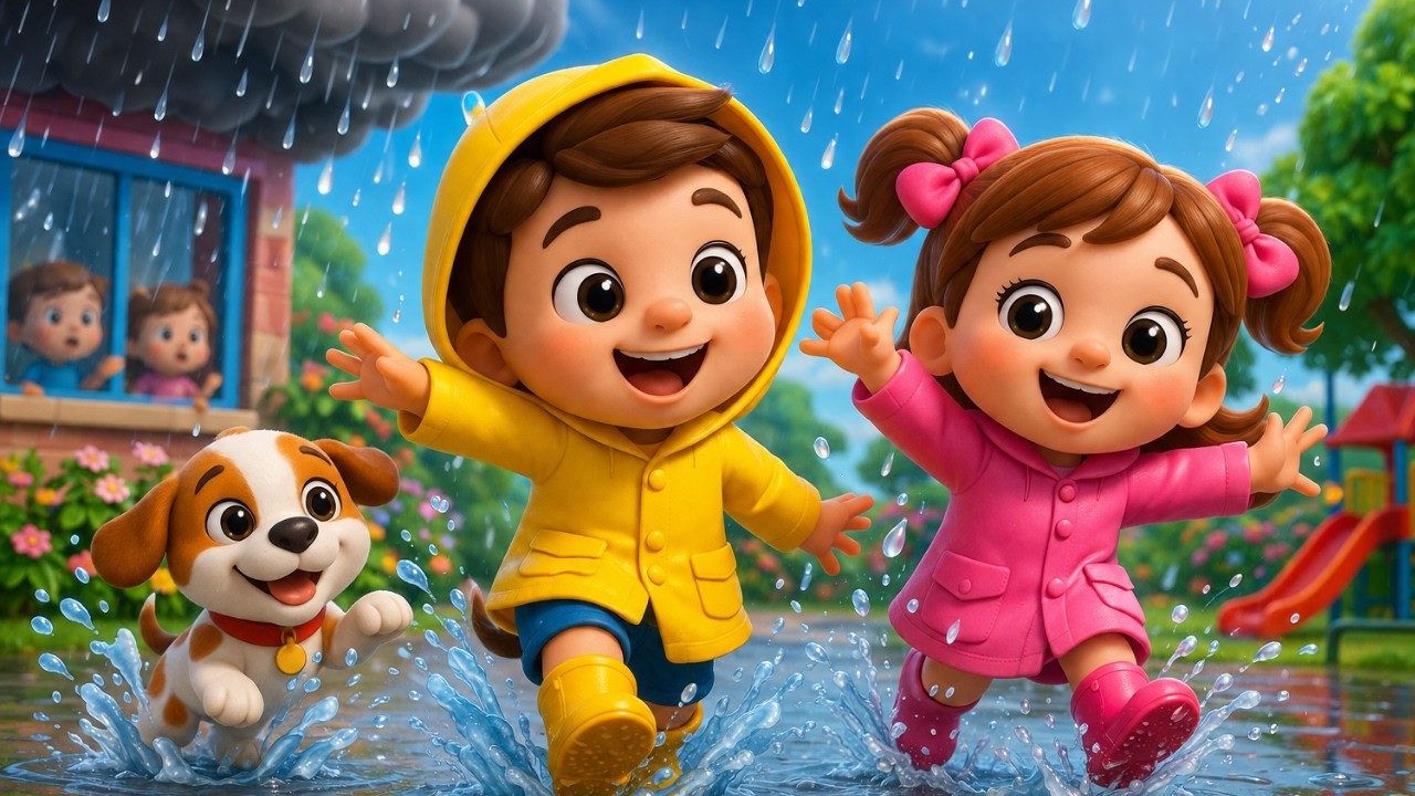 "Rain Rain Go Away ☔ | Nursery Rhyme for Kids | Dines ShowTv"