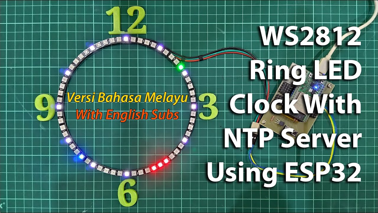 60 NeoPixel Ring Clock in action - YouTube