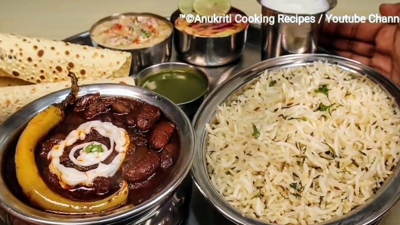 Dinner Thali Recipe Rajma Chawal Recipe Jeera Rice Secret Dhaba