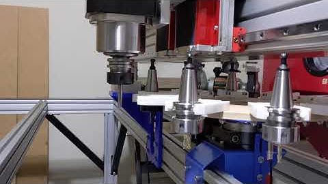 Functional ATC Carousel with auto-measuring tool offsets script for Mach4 based CNC