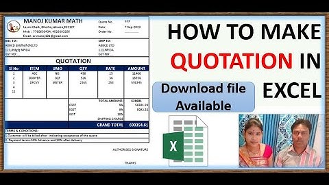 How to Write a Quotation in Excel #excel